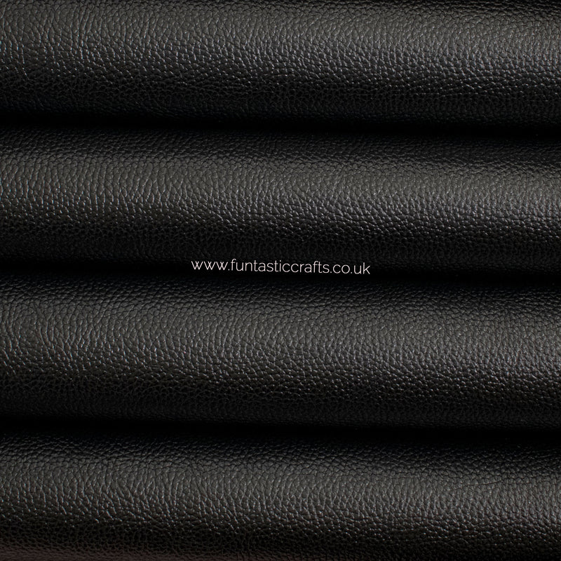 Black Textured Metallic Leatherette Fabric