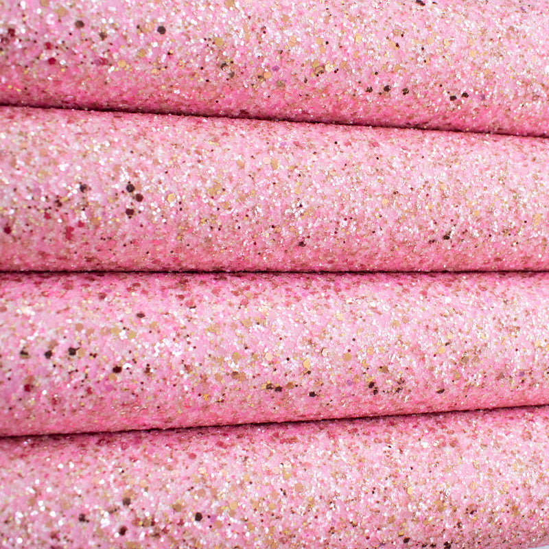 Bubblegum Pink Pastel Dreams Chunky Glitter Fabric