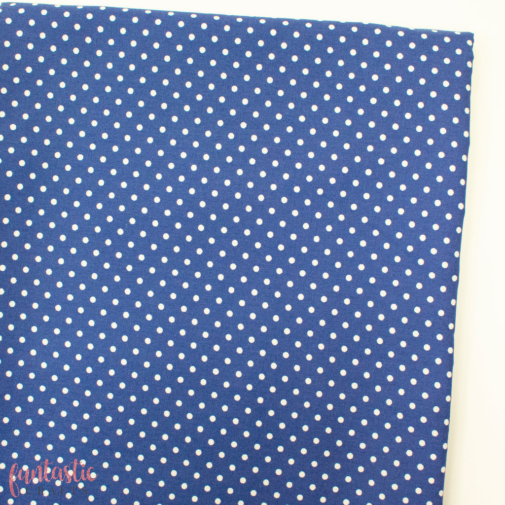 3mm Polka Dots Spots 100% Cotton Fabric - Copen Blue
