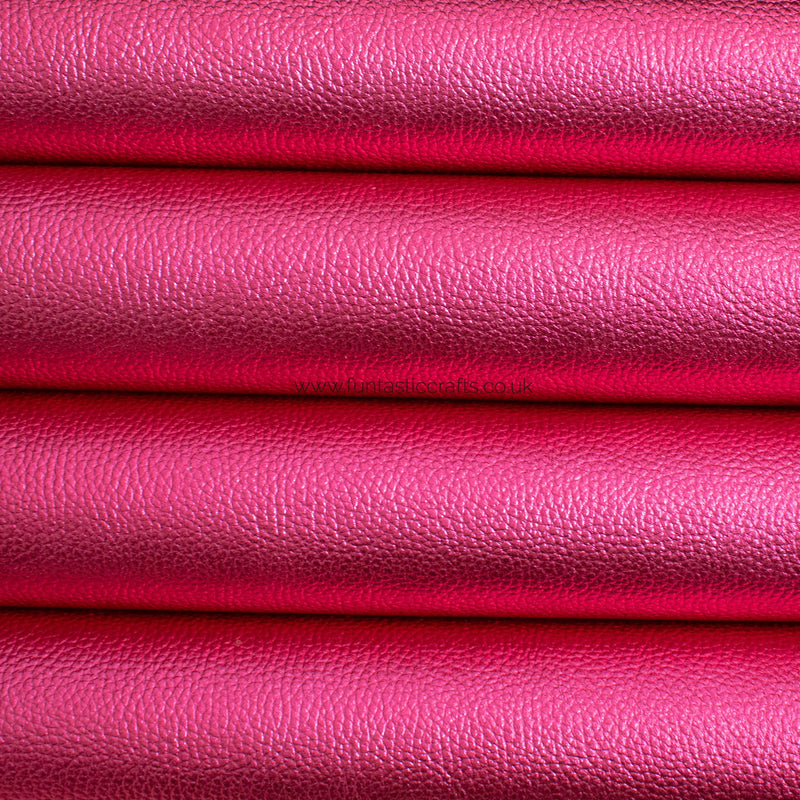 *FLAWED* New Pink Textured Metallic Leatherette Fabric