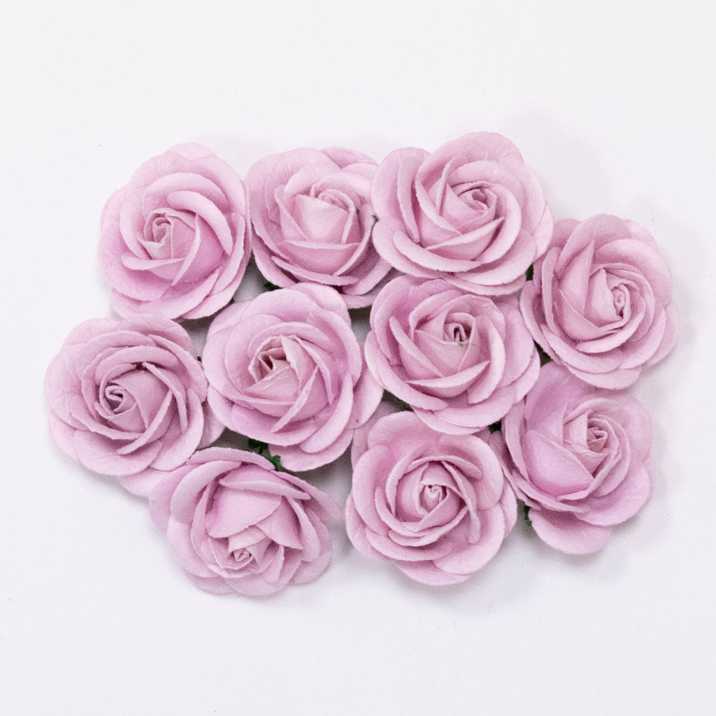 Lilac Mulberry Paper Flowers - 35mm Chelsea Roses