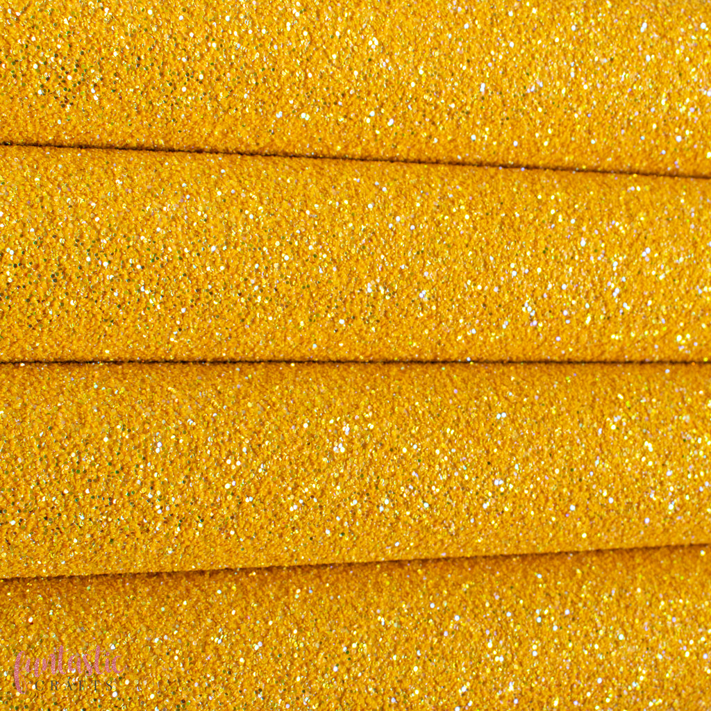 Mustard Chunky Glitter Fabric