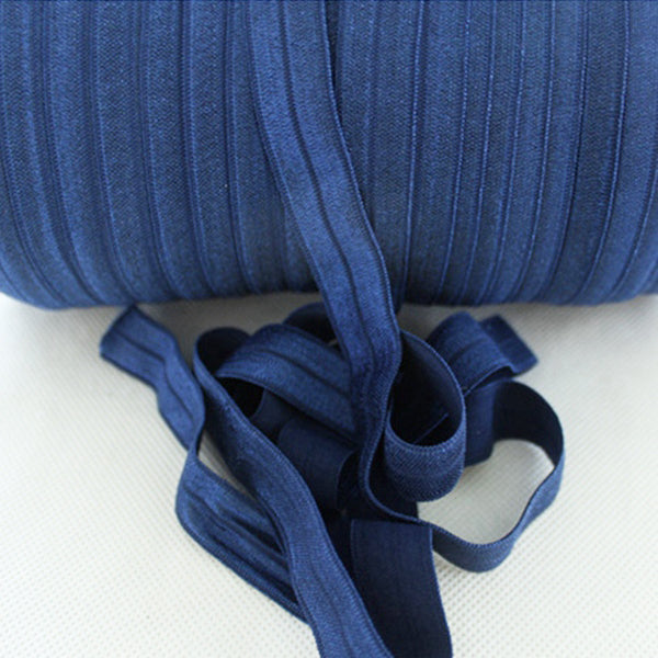 370 Navy Blue 15mm Fold Over Elastic