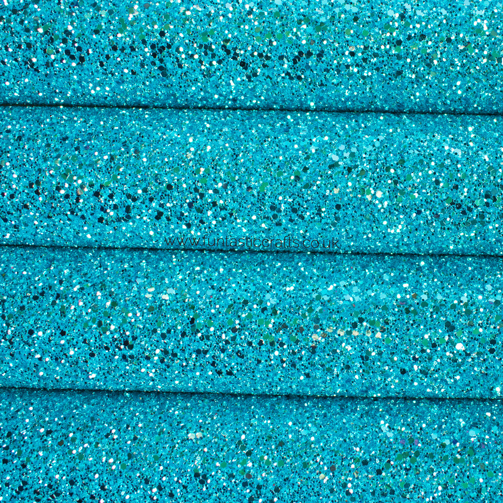 Aqua Chunky Glitter Fabric