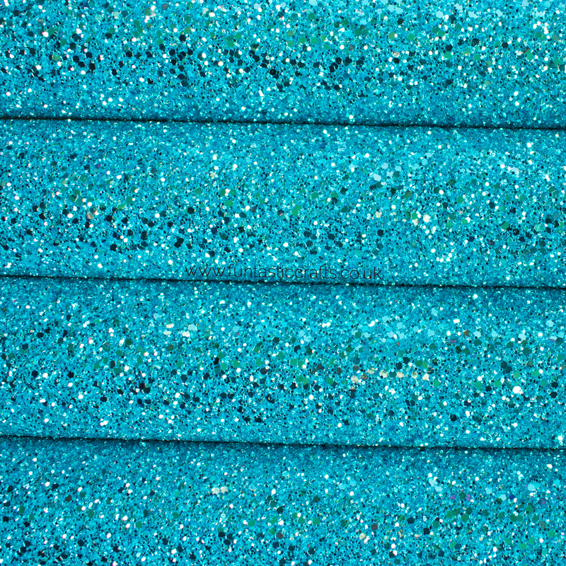 Aqua Chunky Glitter Fabric