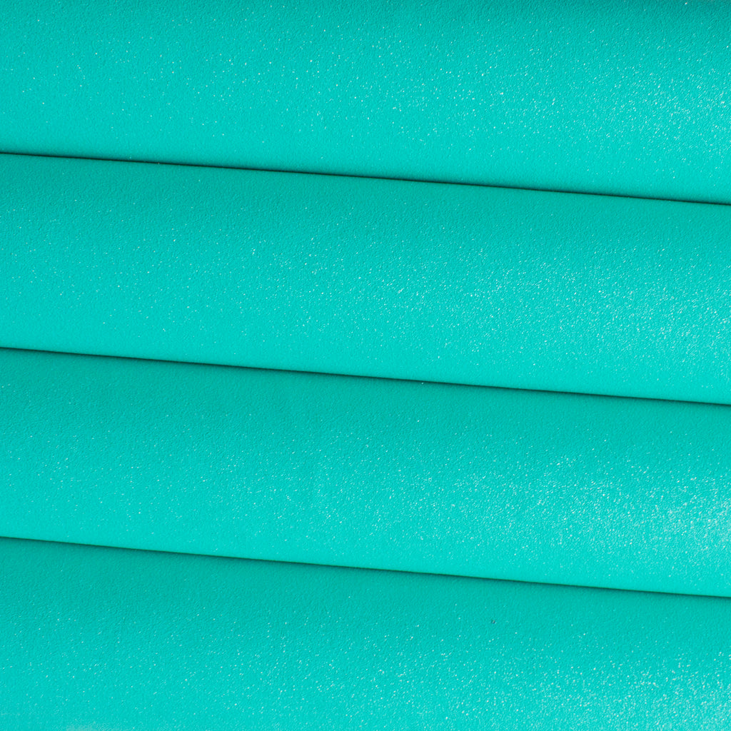 Glitter Faux Suede Fabric - Aqua