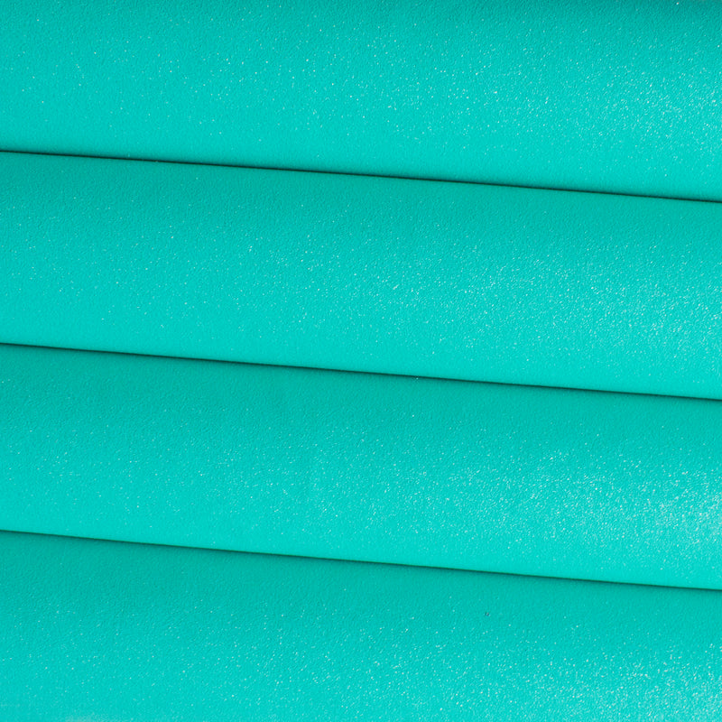 Glitter Faux Suede Fabric - Aqua