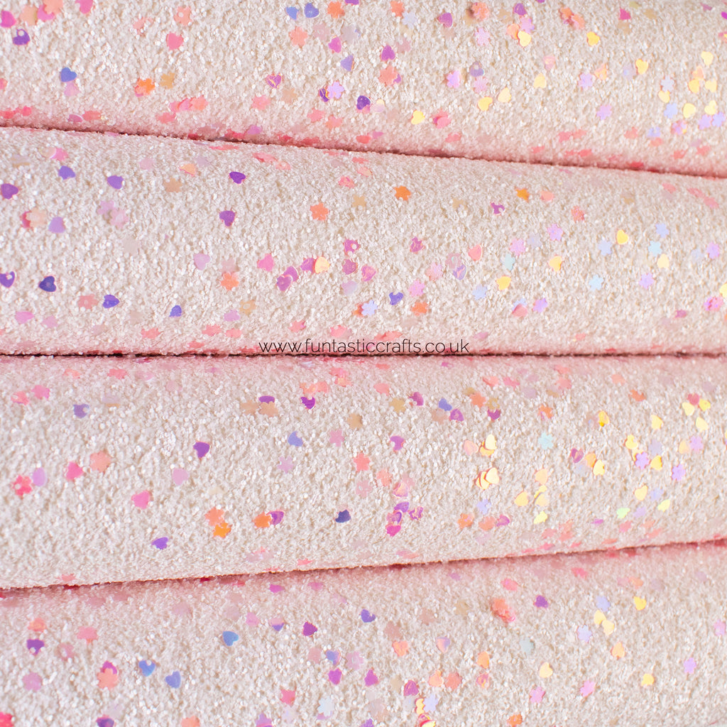 Baby Pink Spring Fling Chunky Glitter Fabric