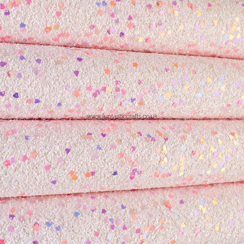 Baby Pink Spring Fling Chunky Glitter Fabric