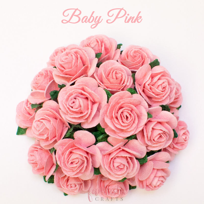 Baby Pink Mulberry Paper Flowers Open Roses
