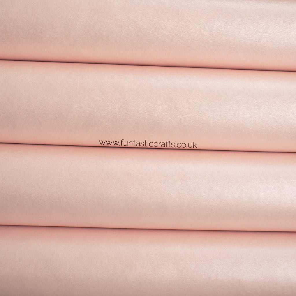 Baby Pink Smooth Pearl Metallic Leatherette