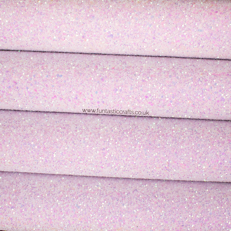 Iridescent Baby Pink Chunky Glitter Fabric