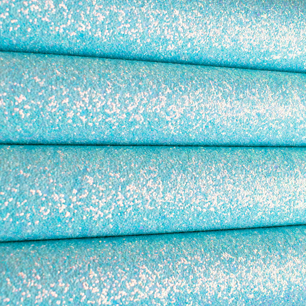 Sky Blue Iridescent Pastel Chunky Glitter Fabric