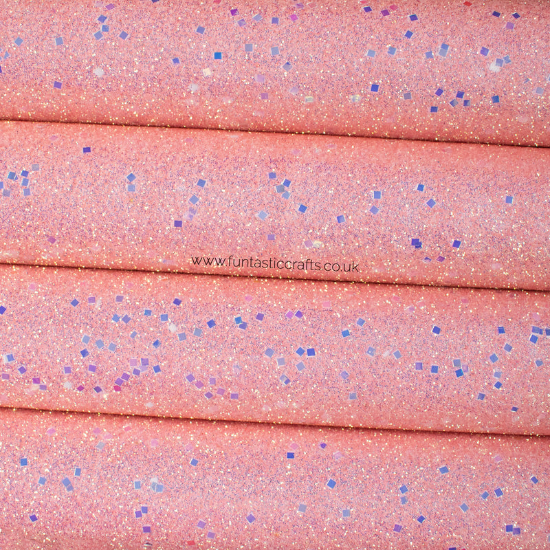 Blush Pink Diamond Dust Iridescent Fine Glitter Fabric