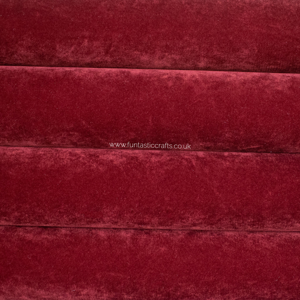 Burgundy Velvet Faux Leather Fabric