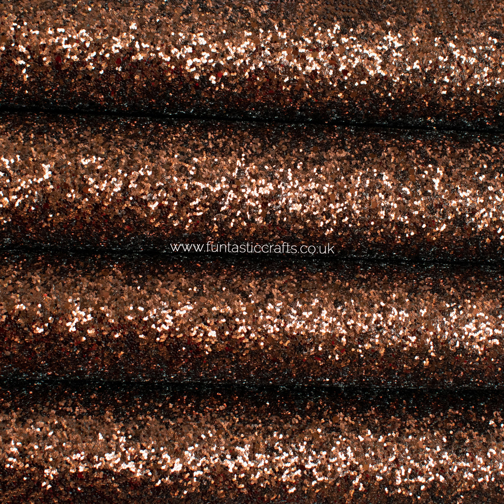 Chocolate Brown Chunky Glitter Fabric
