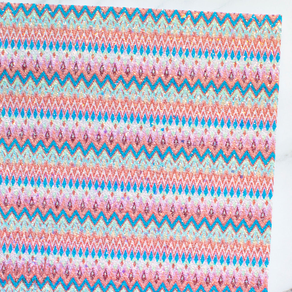 Coral Christmas Sweater Chunky Glitter Fabric