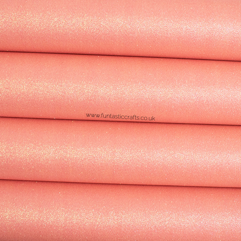 Coral Fine Glitter Fabric