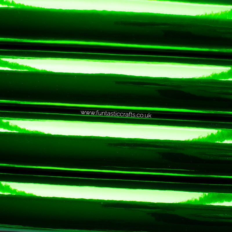 Emerald Green Mirrored Leatherette Fabric