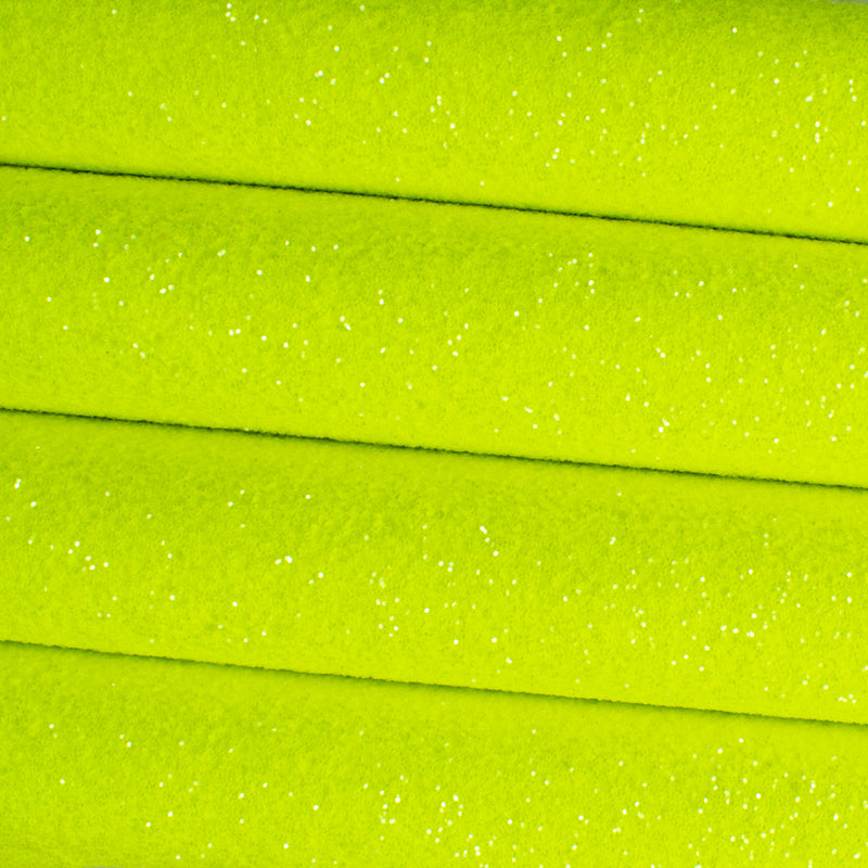 Neon Yellow Sugar Frosted Chunky Glitter Fabric