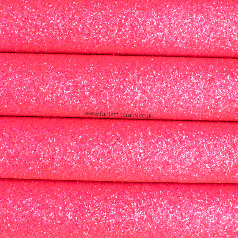 Hot Pink Frosted Chunky Glitter Fabric
