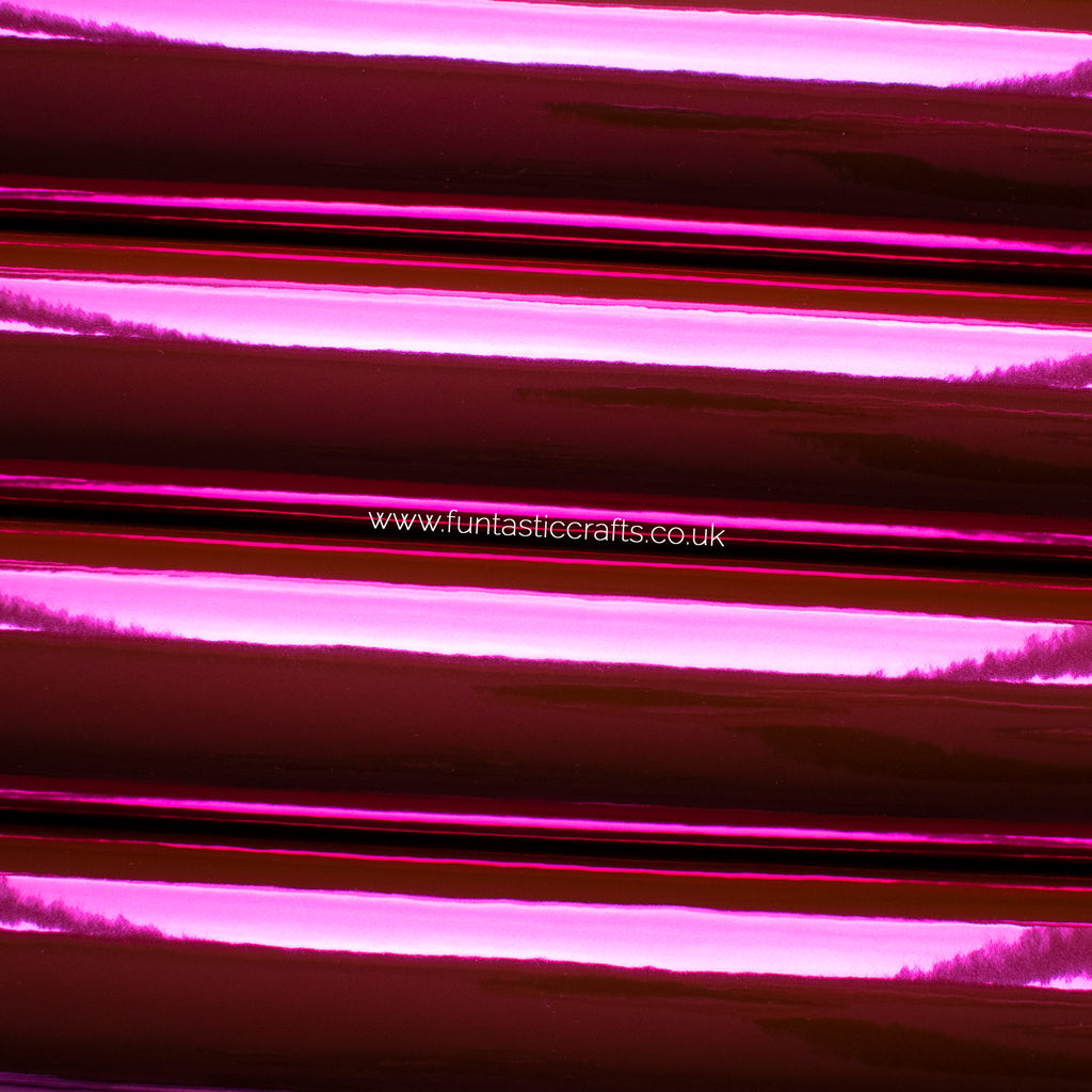 Fuchsia Mirrored Leatherette Fabric
