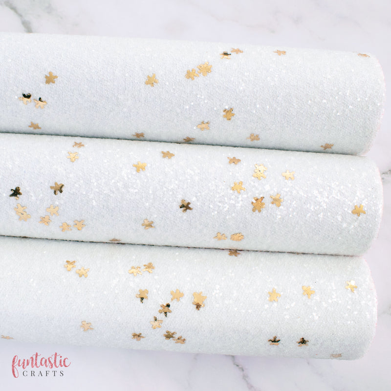 Gingerbread Men Christmas Chunky Glitter Fabric