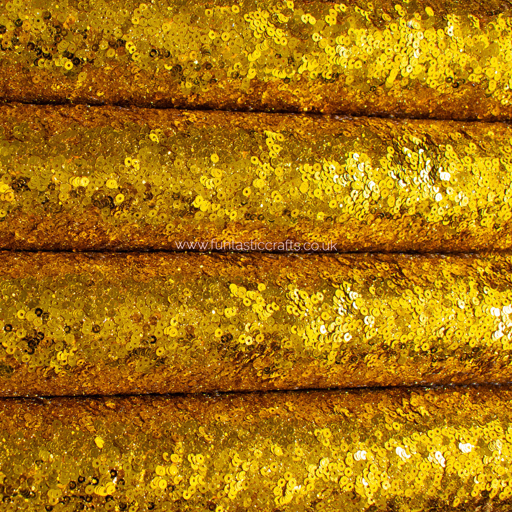 Gold Sequins Christmas Chunky Glitter Fabric