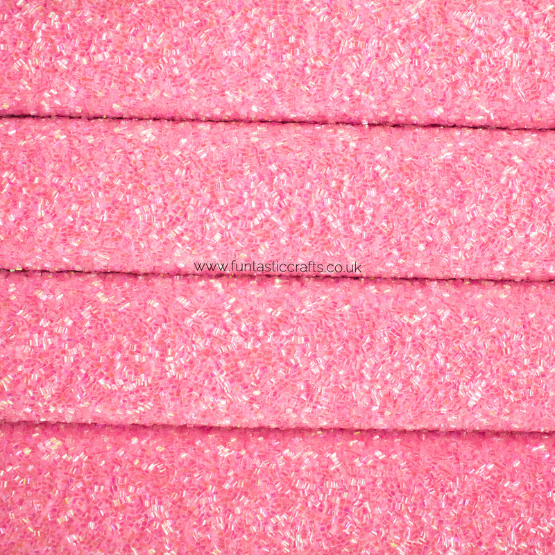 Hot Pink Candy Sprinkles - Beaded Chunky Glitter Fabric