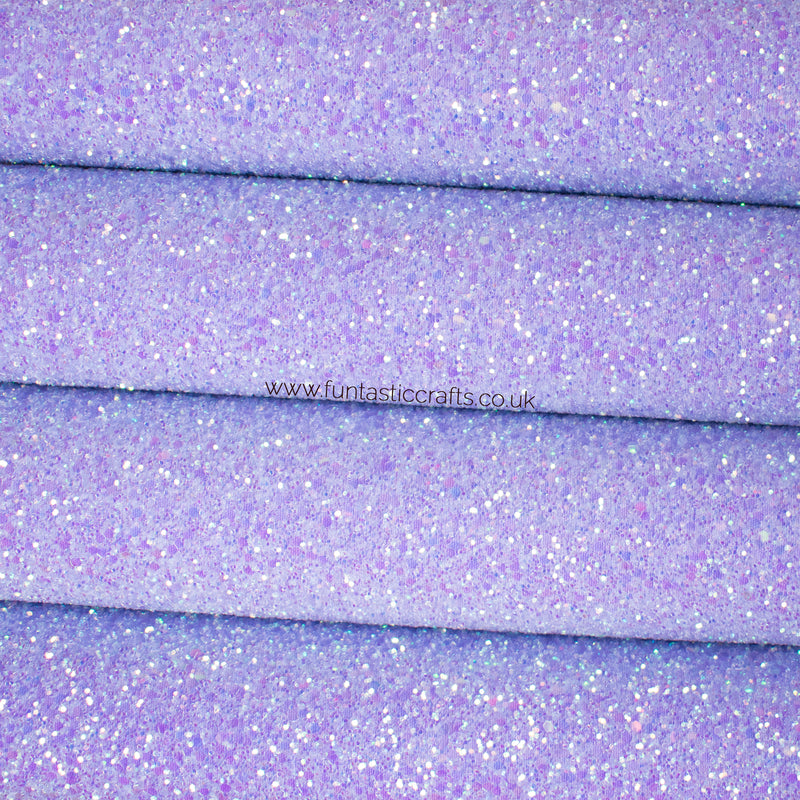 Iridescent Lilac Chunky Glitter Fabric