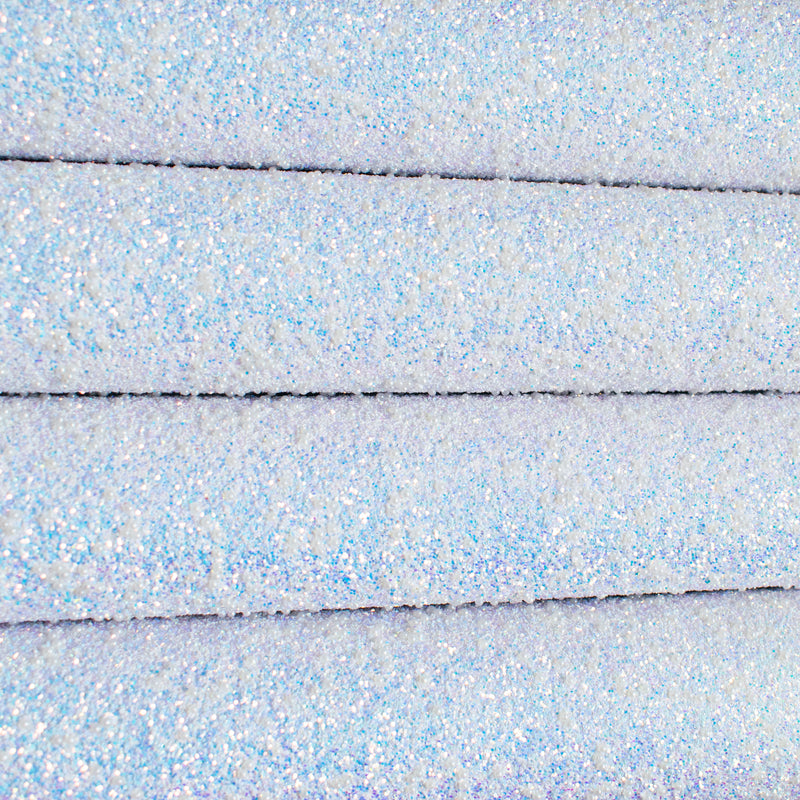 Iridescent White Pastel Pearls Chunky Glitter Fabric