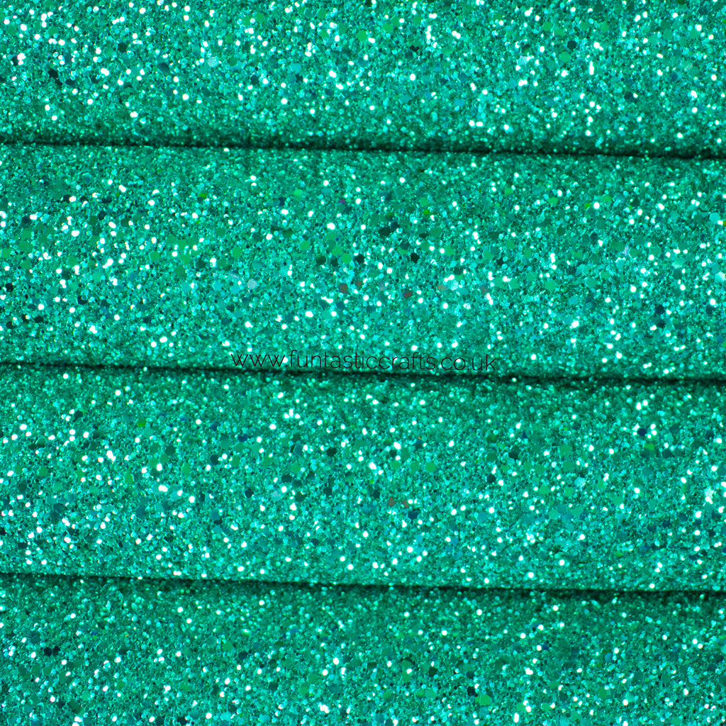 Jade Green Chunky Glitter Fabric