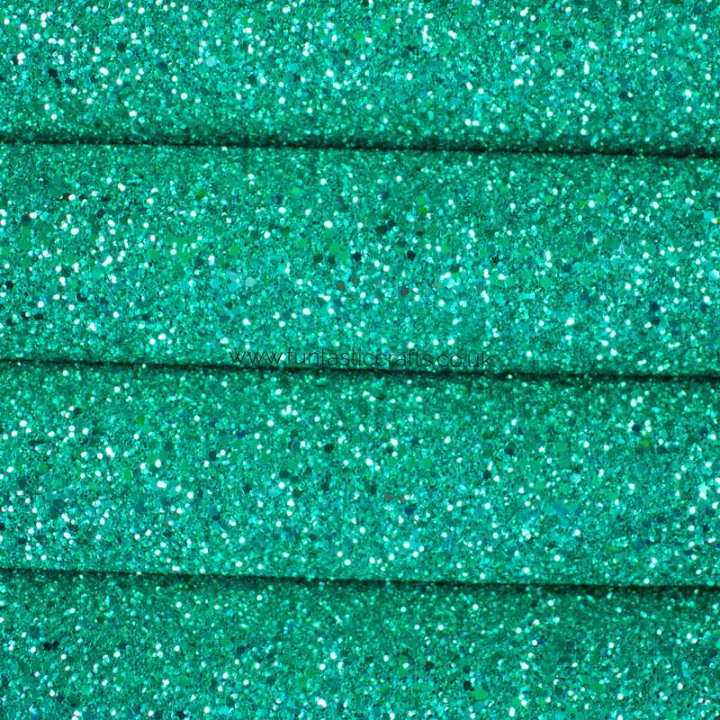 Jade Green Chunky Glitter Fabric