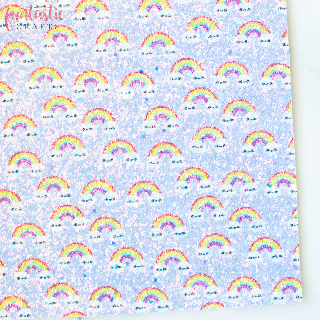 Lavender Over the Rainbow Chunky Glitter Fabric