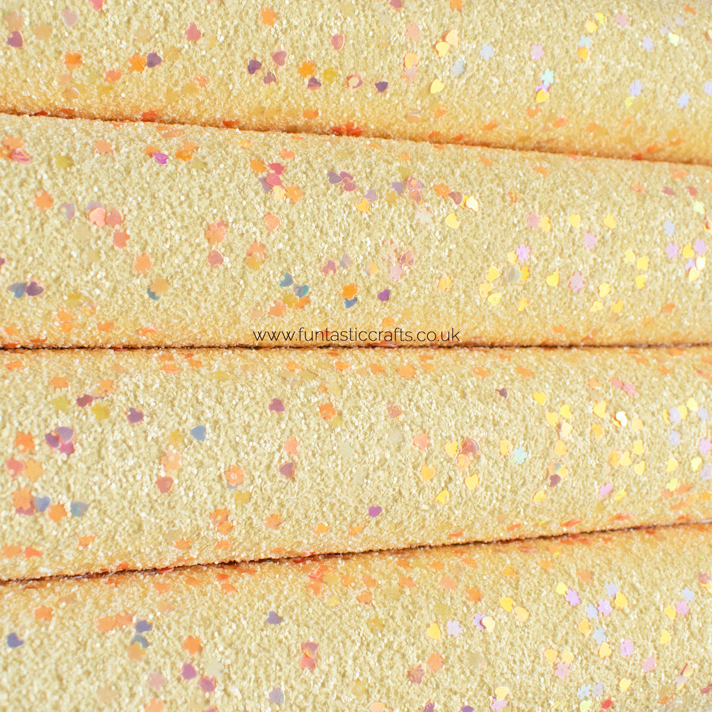 Lemon Yellow Spring Fling Chunky Glitter Fabric