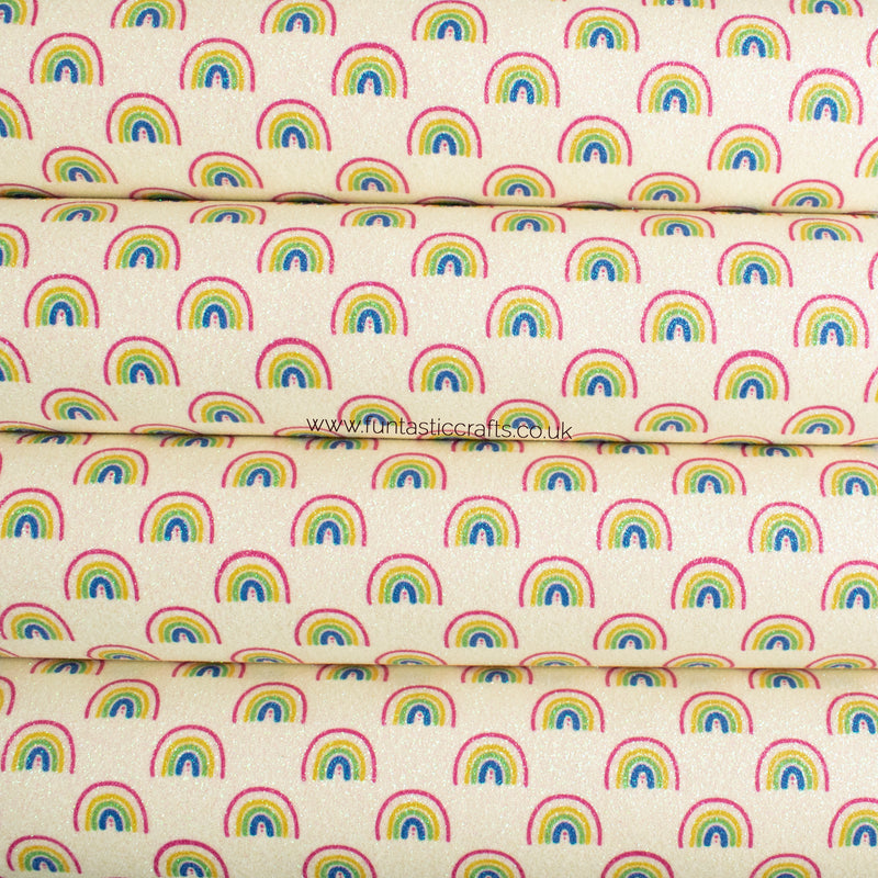 Lemon Yellow Rainbow Dreams Iridescent Fine Glitter Fabric