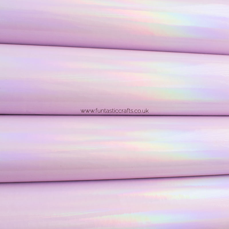 Holographic Patent Leatherette Fabric - Lilac