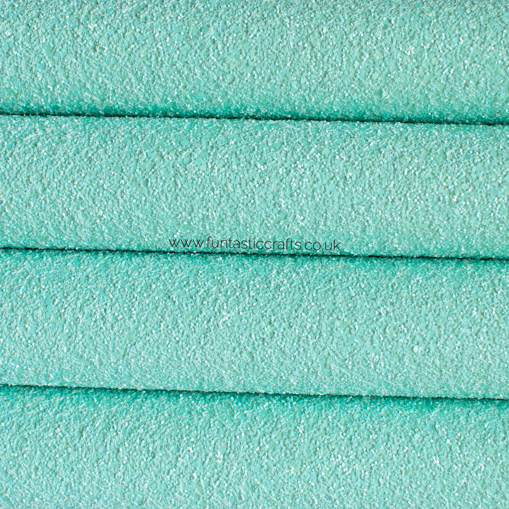 Matte Aqua Chunky Glitter Fabric