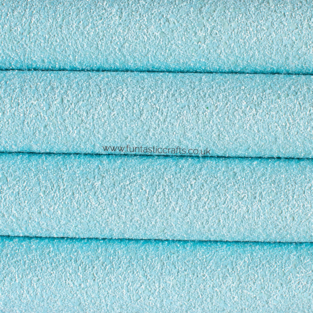 Matte Sky Blue Chunky Glitter Fabric