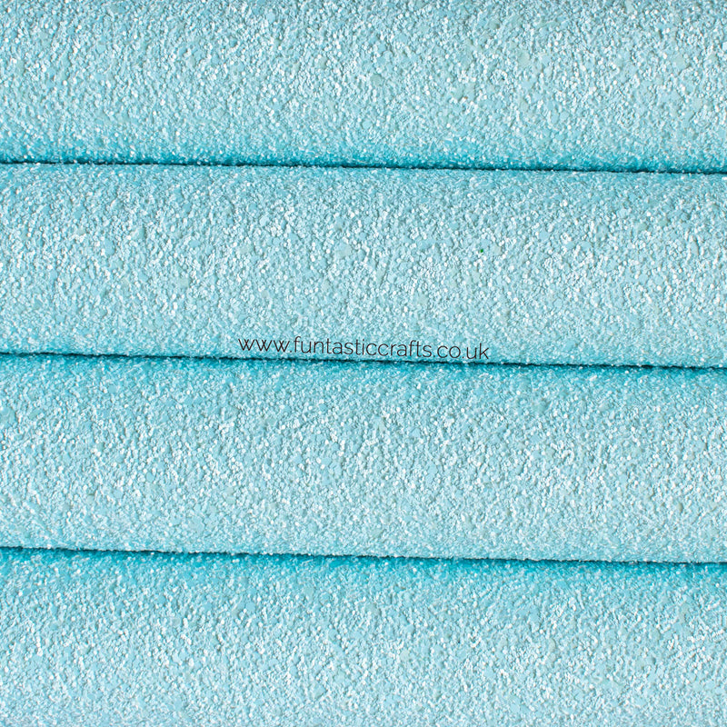 Matte Sky Blue Chunky Glitter Fabric