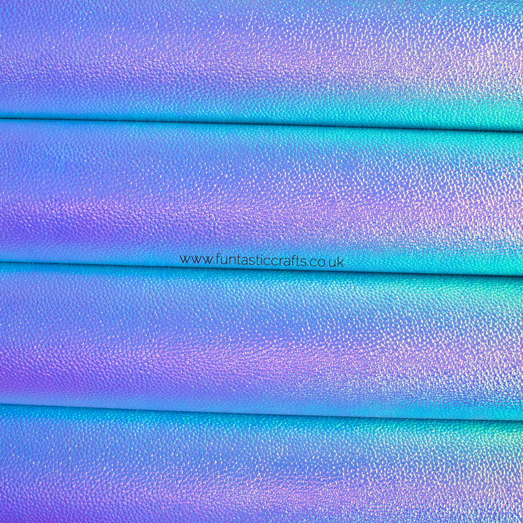 Mermaid Lagoon Iridescent Textured Leatherette Fabric