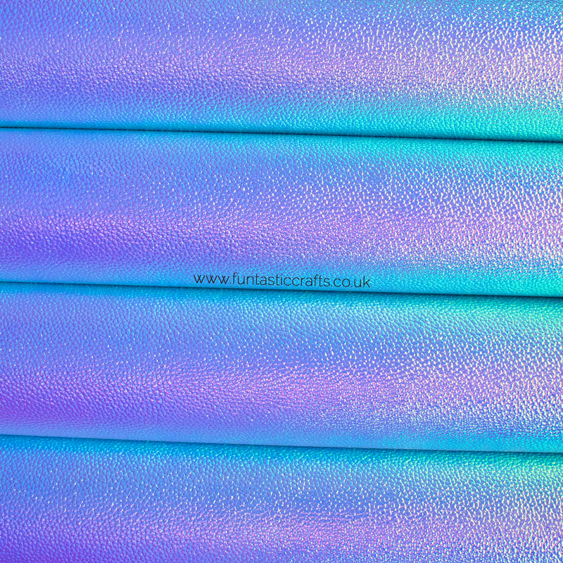 Mermaid Lagoon Iridescent Textured Leatherette Fabric
