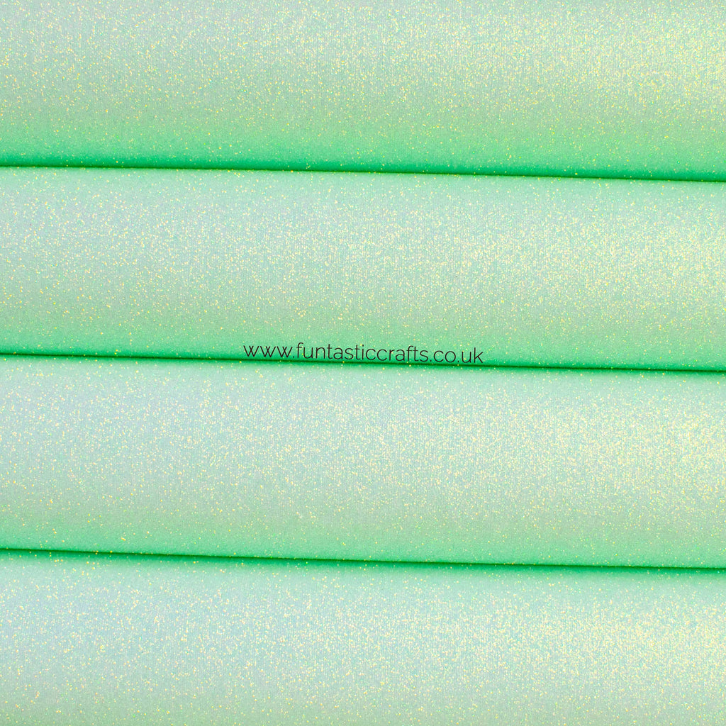 Iridescent Mint Fine Glitter Fabric
