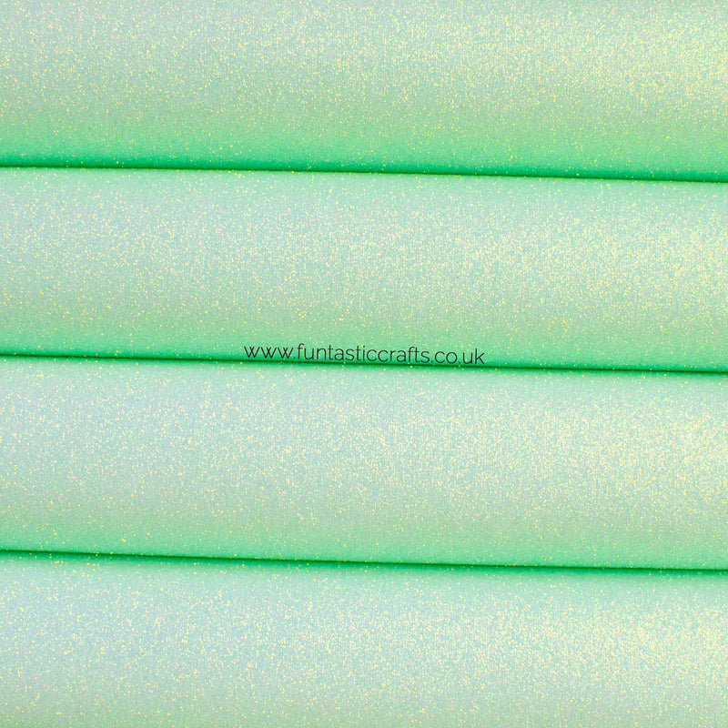 Iridescent Mint Fine Glitter Fabric
