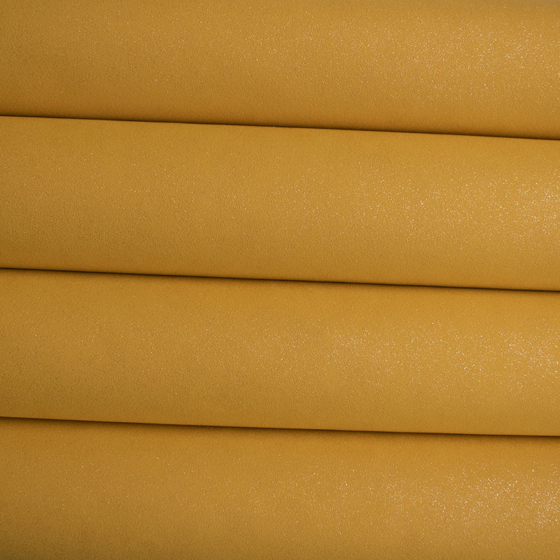 New Glitter Faux Suede Fabric - Mustard