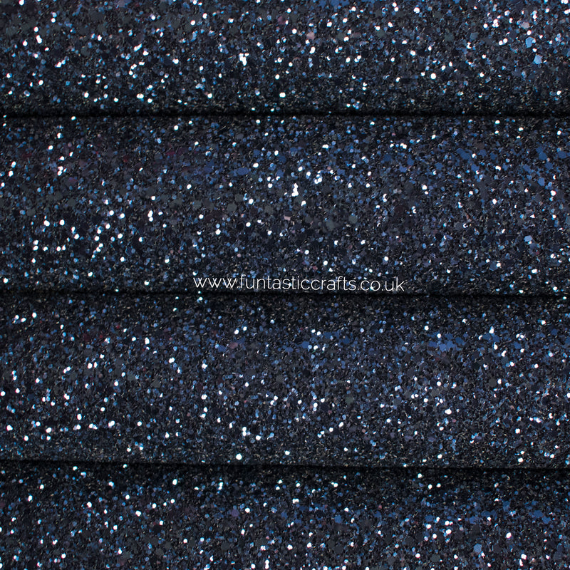 Navy Blue Chunky Glitter Fabric
