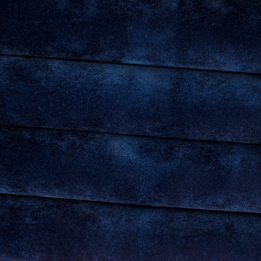 Navy Blue Velvet Faux Leather Fabric