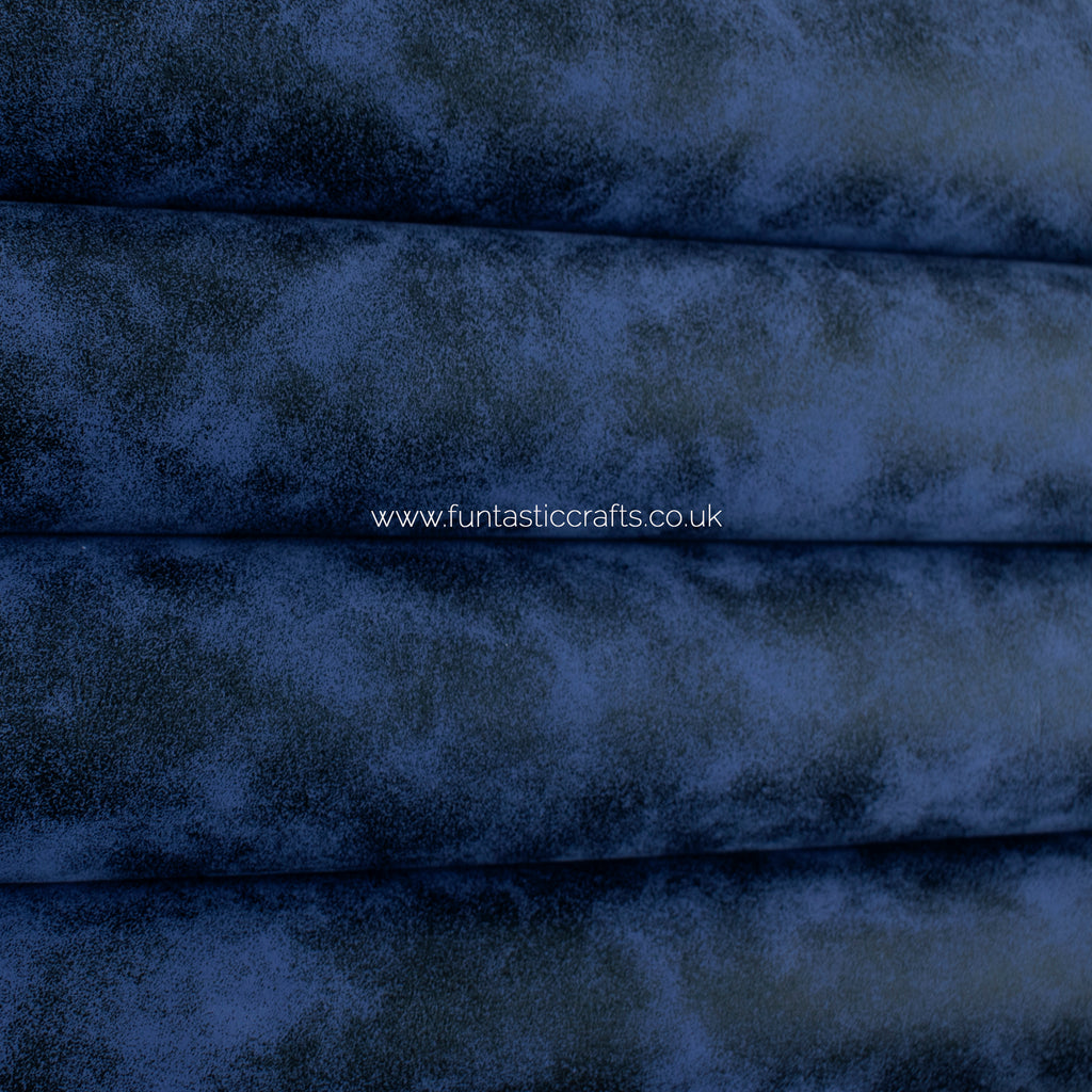 Navy Blue Distressed Metallic Smooth Leatherette