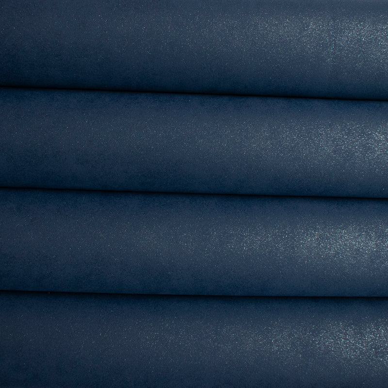 New Glitter Faux Suede Fabric - Navy Blue
