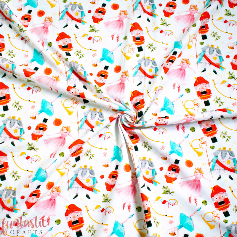 Nutcracker Christmas Cotton Jersey Fabric